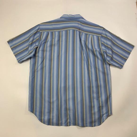 Tommy Bahama Shirt Mens L Large Blue Silk Striped Short Sleeve Hawaiian Camp - Picture 7 of 10